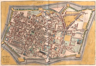Lucca, Itálie (rytina od Franz Hogenberg