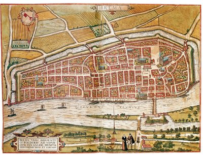 Mapa Brém (rytina od Franz Hogenberg