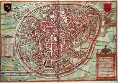 Mapa Bruselu - Belgie (rytina od Franz Hogenberg
