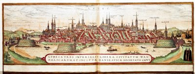 Mapa Lübecku (rytina od Franz Hogenberg