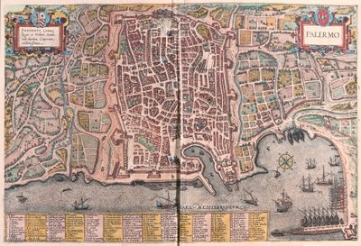 Palermo, Itálie (rytina od Franz Hogenberg