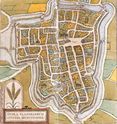 Plan de Ypres (Hypra), Belgie (lept od Franz Hogenberg