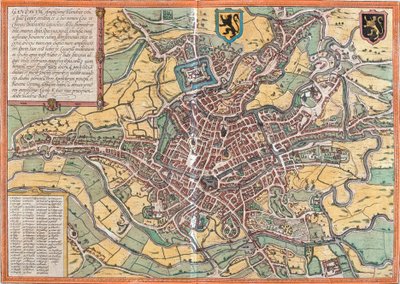 Plán Gentu (Gandauum), Belgie (lept od Franz Hogenberg