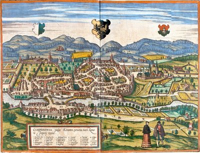 Plán Kempten (Campidonia), Německo (lept od Franz Hogenberg