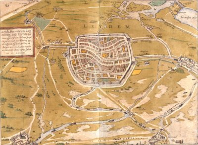 Plán Leiden (Leyden), Nizozemsko (lept od Franz Hogenberg