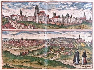 Praha, hlavní město Království českého, Česká republika (rytina od Franz Hogenberg