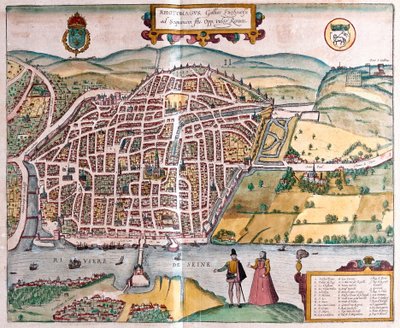 Rouen - Francie (rytina od Franz Hogenberg