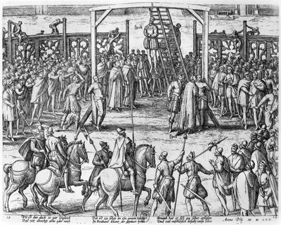 Scény oběšení ve Flandrech, 1570 od Franz Hogenberg