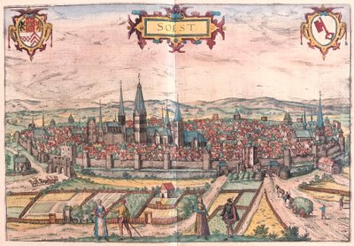 Soest, Německo (rytina od Franz Hogenberg
