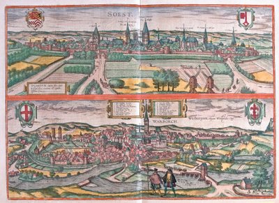 Soest a Warburg, Německo (rytina od Franz Hogenberg
