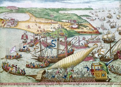 Obléhání Tunisu nebo La Goulette od Karla V. v roce 1535 od Franz Hogenberg