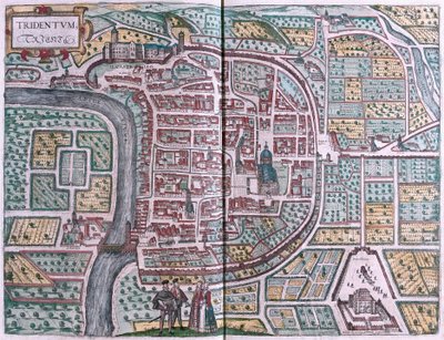 Trento, Itálie (rytina od Franz Hogenberg