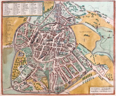 Vicenza, Itálie (rytina od Franz Hogenberg
