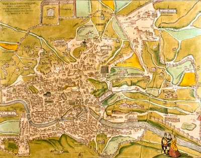Pohled na Řím (Romae), Itálie (lept od Franz Hogenberg