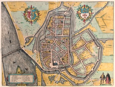 Zutphen, Nizozemsko (rytina od Franz Hogenberg
