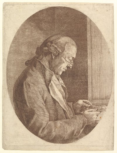 Portrét umělce skicující miniaturu portrétu, 1799. od Franz Jakob Josef Ignatz von Predl