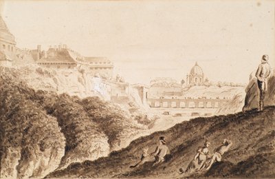 Hofburg s příkopem, hradní branou a mostem od Franz Jaschke