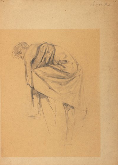 Figurální studie ženy ohýbající se doleva od Franz Jaschke