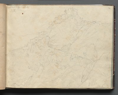 Album s Pohledy na Řím a okolí, Krajinářské studie, strana 04a: Cervera. od Franz Johann Heinrich Nadorp