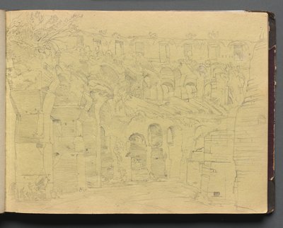 Album s Pohledy na Řím a okolí, Krajinářské studie, strana 12a: Římské ruiny od Franz Johann Heinrich Nadorp
