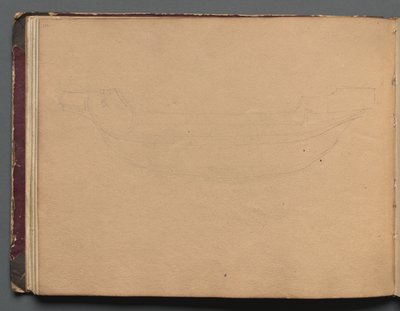 Album s Pohledy na Řím a okolí, Krajinářské studie, strana 19b: Náčrt lodi. od Franz Johann Heinrich Nadorp
