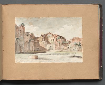 Album s pohledy na Řím a okolí, Krajinářské studie, strana 22a: Terme di Diocleziano, Řím od Franz Johann Heinrich Nadorp