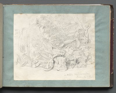 Album s pohledy na Řím a okolí, Krajinářské studie, strana 24a: Ve vile Walkonsky. od Franz Johann Heinrich Nadorp