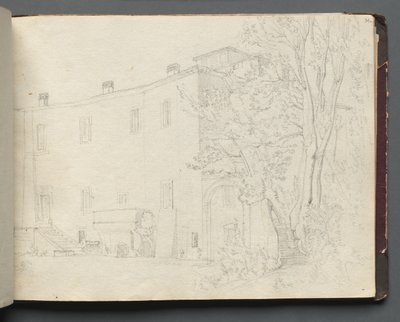 Album s pohledy na Řím a okolí, Krajinářské studie, strana 31a: Římská architektonická studie od Franz Johann Heinrich Nadorp