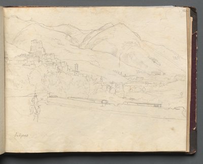 Album s Pohledy na Řím a okolí, Krajinářské studie, strana 42a: Římská krajina. od Franz Johann Heinrich Nadorp