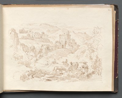 Album s Pohledy na Řím a okolí, Krajinářské studie, strana 43a: Římská krajina. od Franz Johann Heinrich Nadorp