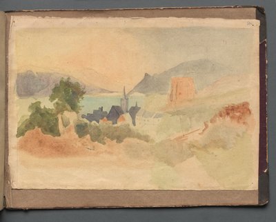 Album s Pohledy na Řím a okolí, Krajinářské studie, strana 54a: Římská krajina. od Franz Johann Heinrich Nadorp