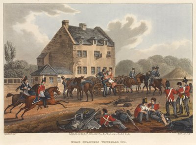 Hlavní štáb Waterloo 1815, rytina M. Dubourga, 1819 (kolorovaná akvatinta) od Franz Joseph Manskirch