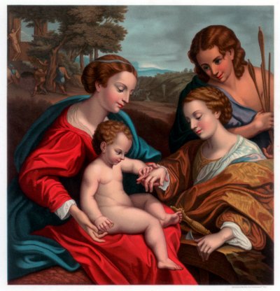 Mystická svatba svaté Kateřiny, 1526-1527 1870 od Franz Kellerhoven