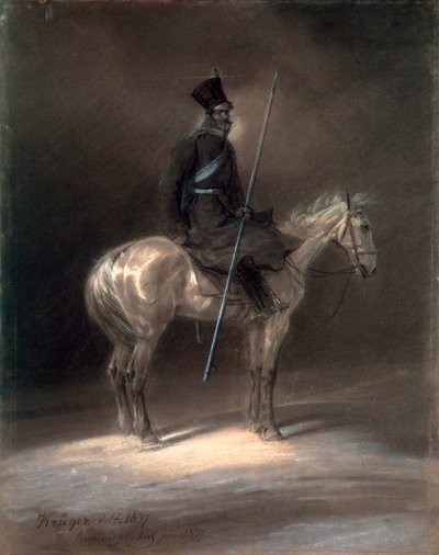Kozák na koni, 1837. od Franz Krüger