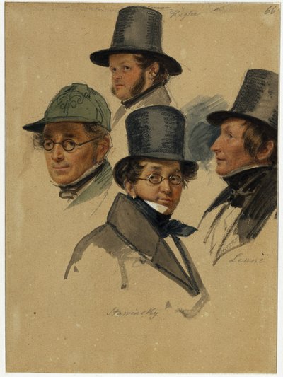Franz Kugler, Karl Stawinsky, Peter Joseph Lenné, E. B. J. Raupach () od Franz Krüger