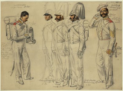 Jacob Kotscheroffskoy, Tschumarinoff Semianoffs, Lumpoff Ismailoff, Sokoloff, četař Gewdokimoff od Franz Krüger