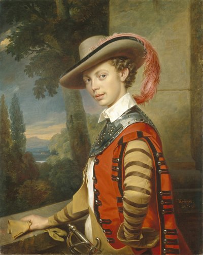 Portrét prince Nikolaje Saltykova v maškarních šatech, 1850 od Franz Krüger