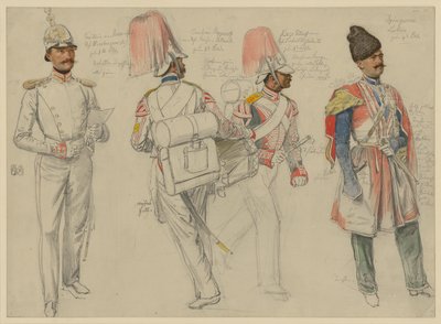 Kossacowski, kapitán z Preobraženského pluku; Steppanoff, bubeník z pluku císaře rakouského; Petroff, flétnista z pluku Fridricha Viléma III.; Dgingosow, Leskier od Franz Krüger