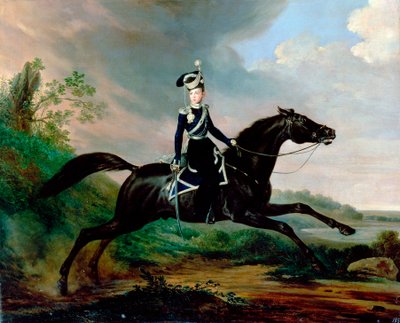 „Jezdecký portrét velkoknížete Alexandra Nikolajeviče“, 1818-1881, 1832. od Franz Kruguer