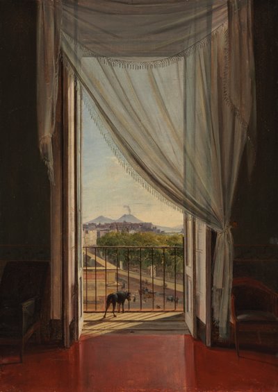 Pohled na Neapol oknem, 1824. od Franz Ludwig Catel