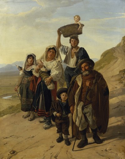 Italští rolníci v Albano (olej na plátně) od Franz Ludwig Catel