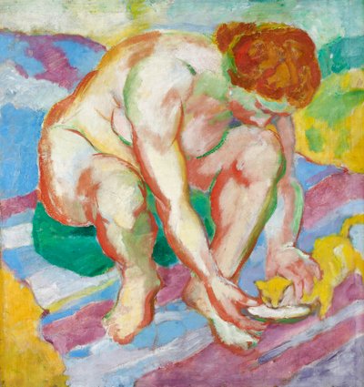 Akt s kočkou od Franz Marc