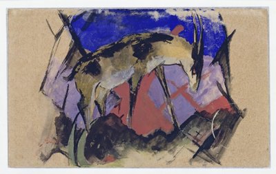 Antilope (auch: Steinbock) (Postkarte an Else Lasker-Schüler) od Franz Marc