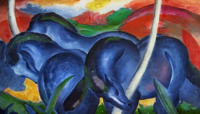 Velké modré koně od Franze Marca (1880-1916), olej na plátně od Franz Marc