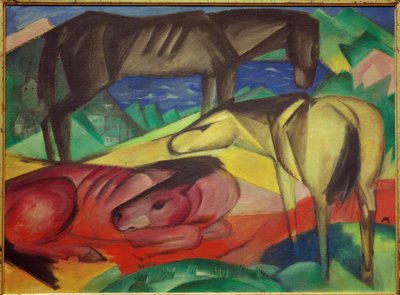 Tři koně II od Franz Marc