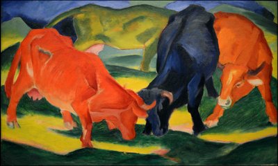 Boj s kravami, 1911. od Franz Marc