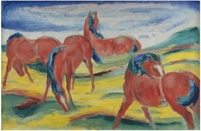 Pasení koní III, 1910 od Franz Marc
