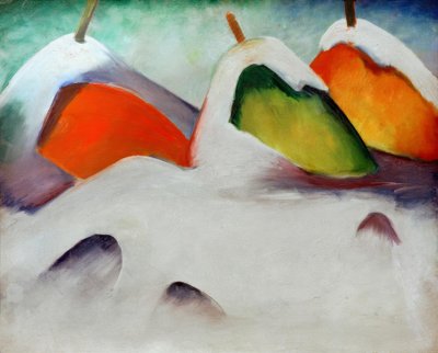 Krčící se ve sněhu od Franz Marc