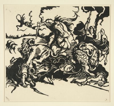 Lov na lva od Franz Marc