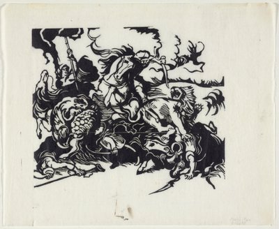 Lov na lva po Delacroixovi od Franz Marc